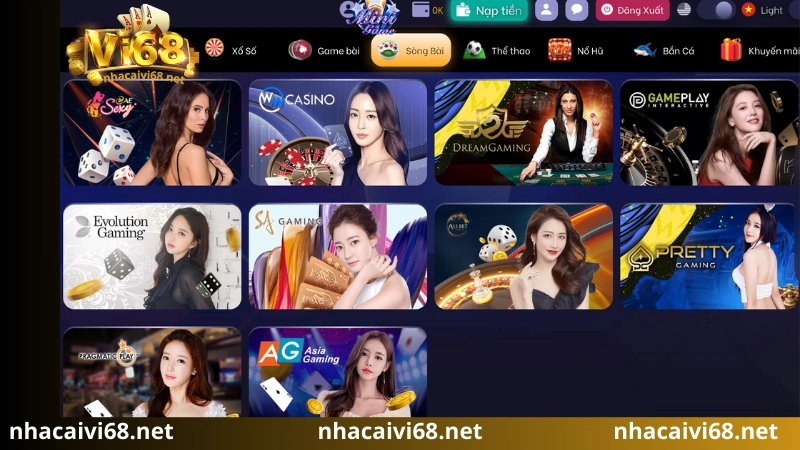 sảnh live casino vi68 chân thật